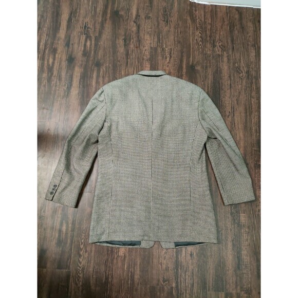 Giorgio Armani Collezioni Wool/Silk 44L Sport Coat Brown Blazer Jacket Geometric - Picture 8 of 10